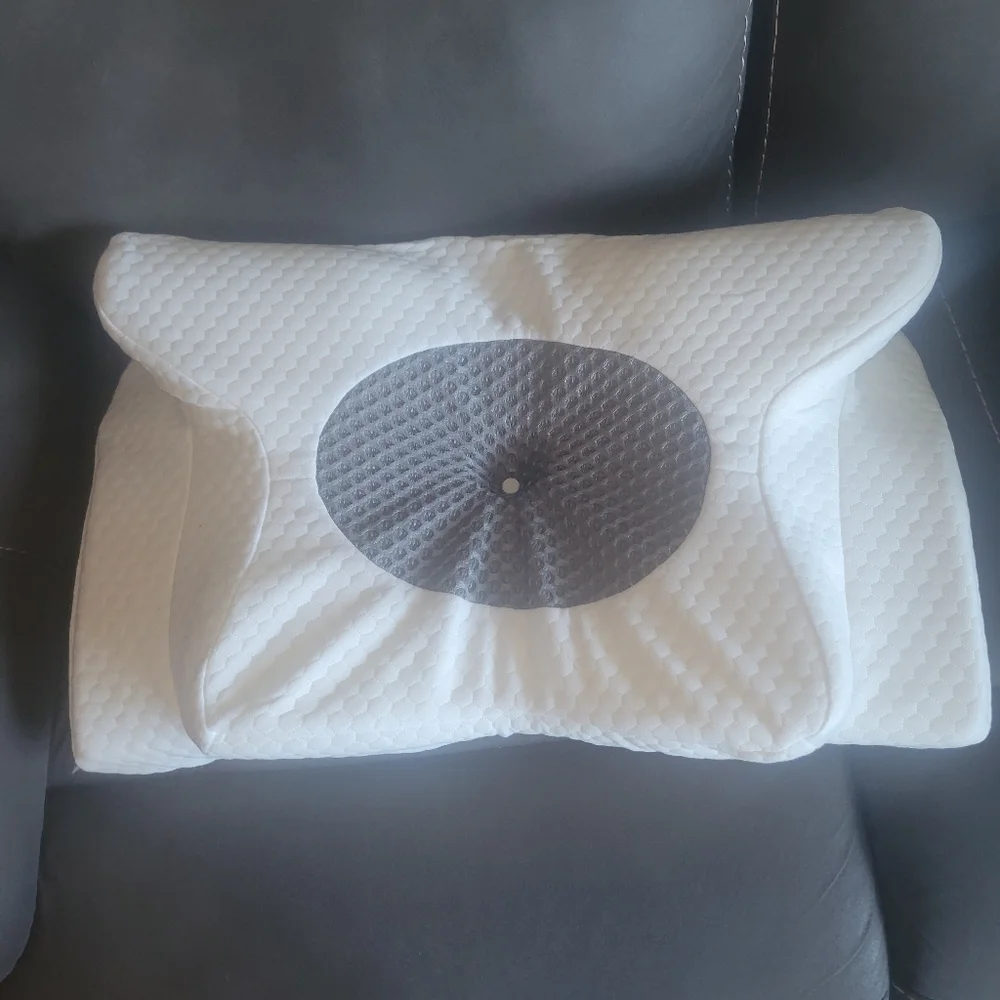 White and Gray Neck Pillow